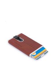 PIQUADRO  BLACK SQUARE Metallic card holder covered in leather LEATHER - Men&rsquo;s Wallets - 2