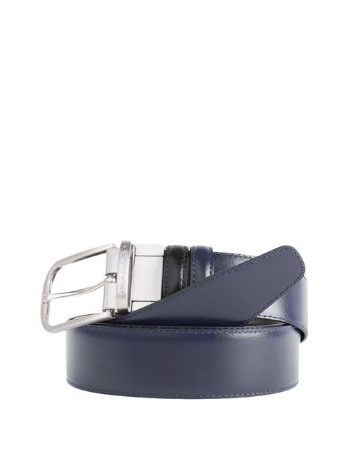 X11  Double-sided leather belt black / blue - Belts
