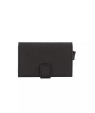 PIQUADRO BLACK SQUARE Leather card holder case Black - Men&rsquo;s Wallets - 4