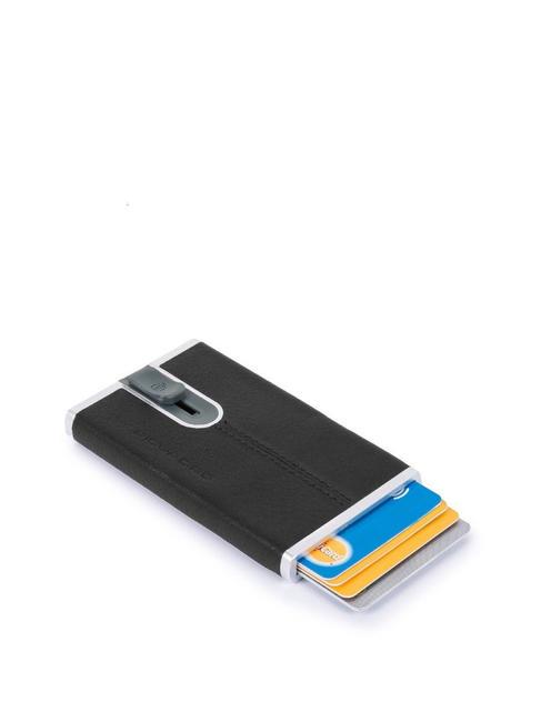  BLACK SQUARE Metallic card holder covered in leather Black - Men&rsquo;s Wallets