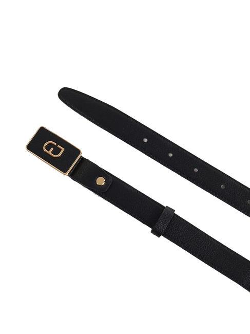 CLAIRE Shortenable belt with logo buckle BLACK - Belts