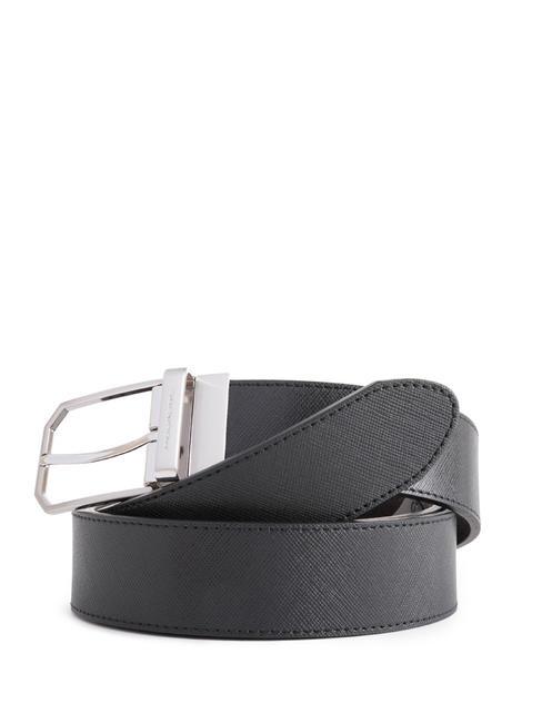 C74 Reversible leather belt black blue - Belts
