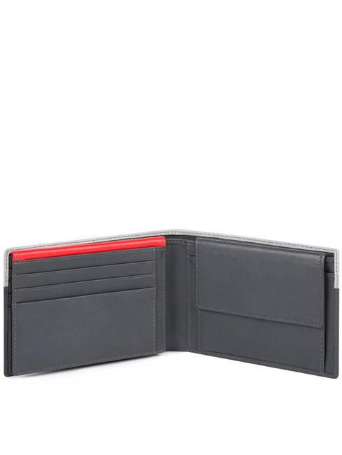URBAN Wallet with flap, in leather grey/black - Men’s Wallets