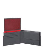 PIQUADRO URBAN Wallet with flap, in leather grey/black - Men’s Wallets - 3