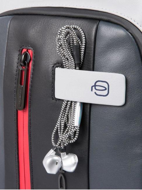 URBAN Leather one-shoulder bag grey/black - Laptop backpacks