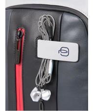PIQUADRO URBAN Leather one-shoulder bag grey/black - Laptop backpacks - 3