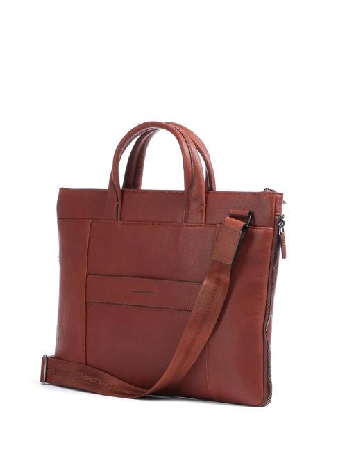 BLACK SQUARE  15" PC briefcase, expandable leather - Work Briefcases