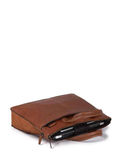 BLACK SQUARE  15" PC briefcase, expandable leather - Work Briefcases