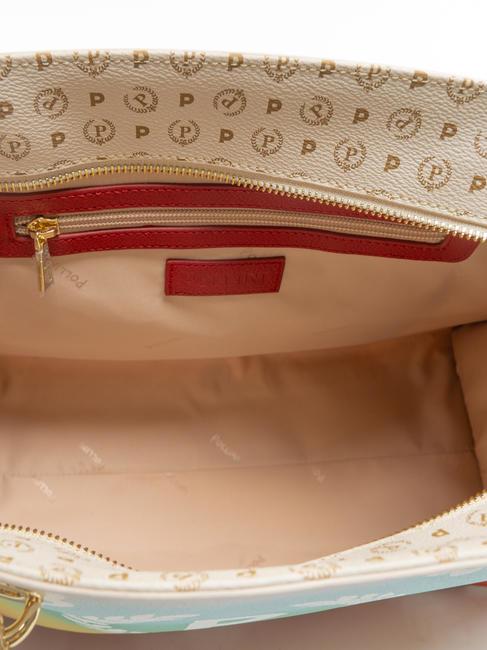 HERITAGE  Shopping bag with all over print Ivory / lac - Women’s Bags