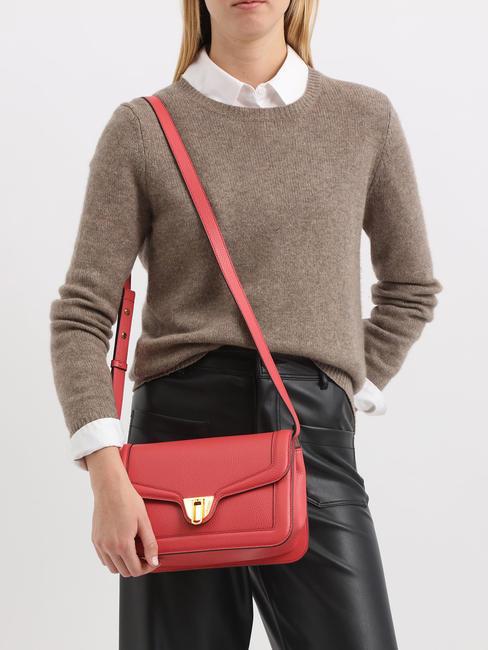 NEW MARVIN TWIST  Shoulder bag, in leather cranberries - Women’s Bags