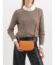 COCCINELLE ANNE Mini shoulder bag in hammered leather paprika - Women’s Bags - 4