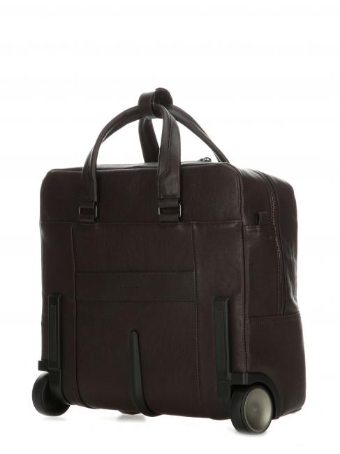 CAMPIONARIO - BLACK SQUARE Pilot trolley for 15.6" laptop, in leather dark-haired - Trolley Pilot Case - Buy Online!