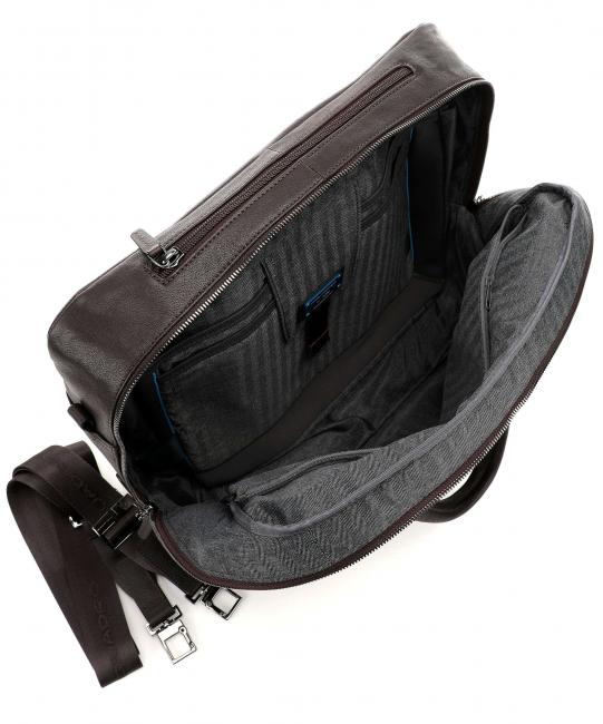 CAMPIONARIO - BLACK SQUARE Pilot trolley for 15.6" laptop, in leather dark-haired - Trolley Pilot Case - Buy Online!