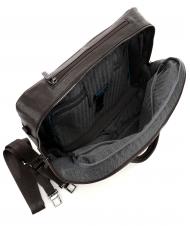 PIQUADRO CAMPIONARIO - BLACK SQUARE Pilot trolley for 15.6" laptop, in leather dark-haired - Trolley Pilot Case - Buy Online! - 4