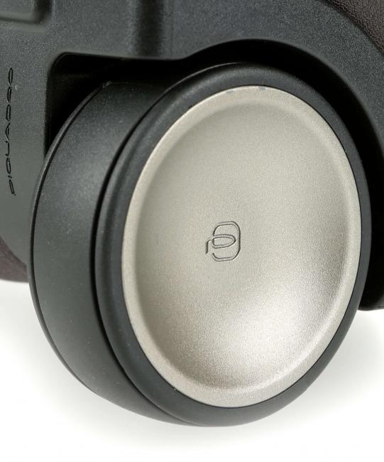 CAMPIONARIO - BLACK SQUARE Pilot trolley for 15.6" laptop, in leather dark-haired - Trolley Pilot Case - Buy Online!