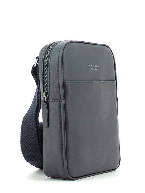 CAMPIONARIO - DAVID Leather shoulder bag for iPad blue - Over-the-shoulder Bags for Men