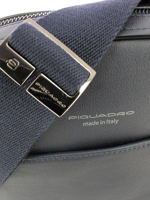 CAMPIONARIO - DAVID Leather shoulder bag for iPad blue - Over-the-shoulder Bags for Men