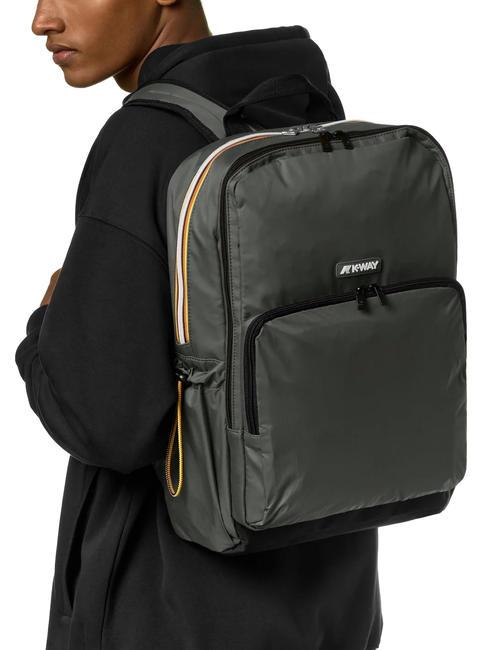 GIZY Nylon backpack for 15" laptop green blackish - Laptop backpacks