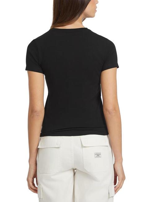 SLIM LOGO Slim-fit stretch t-shirt jetbla - T-shirt