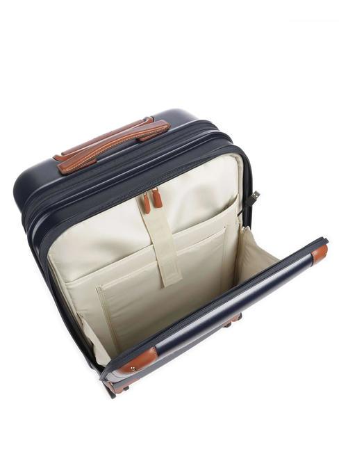 BELLAGIO Expandable cabin trolley with PC and USB holder Blue / Leather - Hand luggage