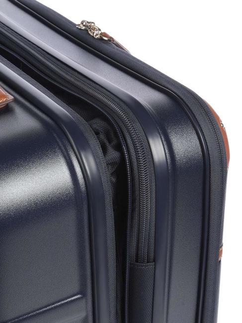 BELLAGIO Expandable cabin trolley with PC and USB holder Blue / Leather - Hand luggage