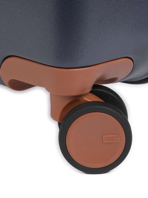 BELLAGIO Expandable cabin trolley with PC and USB holder Blue / Leather - Hand luggage