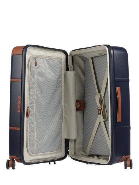 BELLAGIO Large expandable trolley Blue / Leather - Rigid Trolley Cases