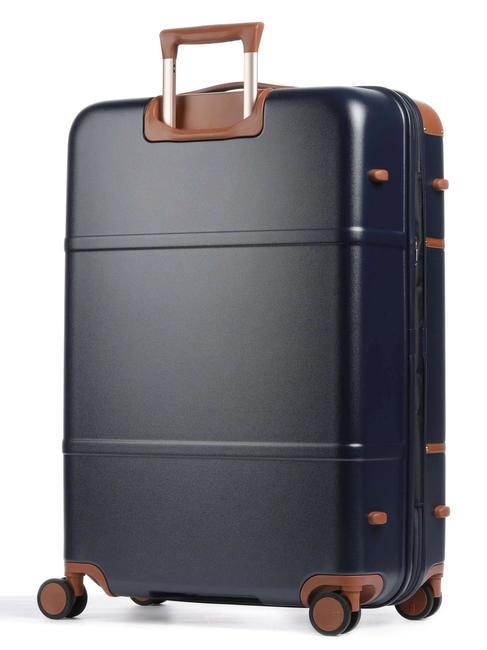 BELLAGIO Large expandable trolley Blue / Leather - Rigid Trolley Cases