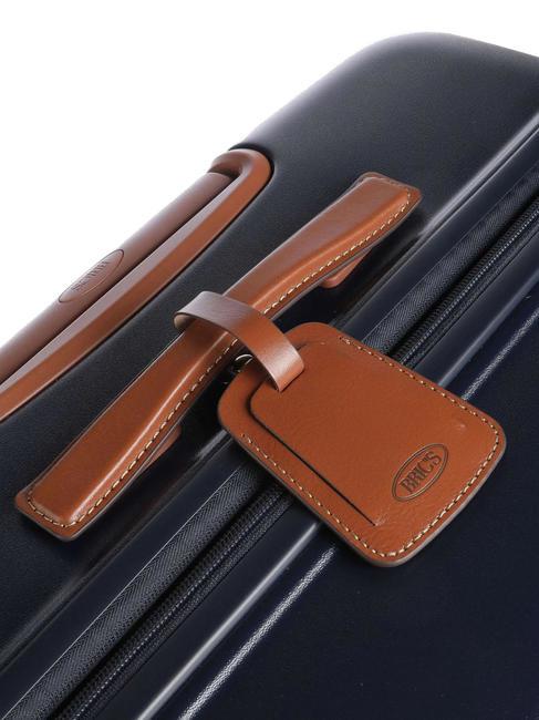 BELLAGIO Large expandable trolley Blue / Leather - Rigid Trolley Cases