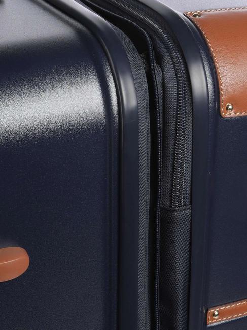 BELLAGIO Large expandable trolley Blue / Leather - Rigid Trolley Cases