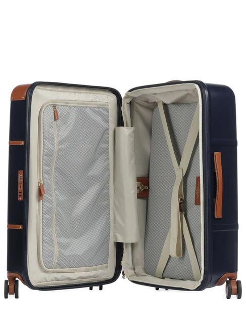 BELLAGIO Medium-large expandable trolley Blue / Leather - Rigid Trolley Cases