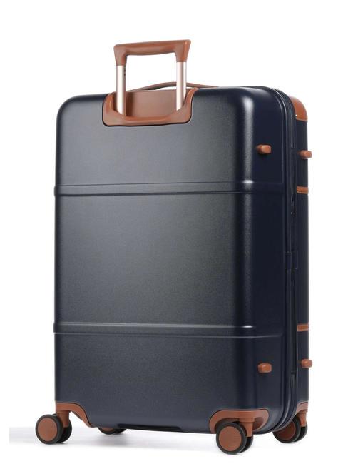 BELLAGIO Medium-large expandable trolley Blue / Leather - Rigid Trolley Cases