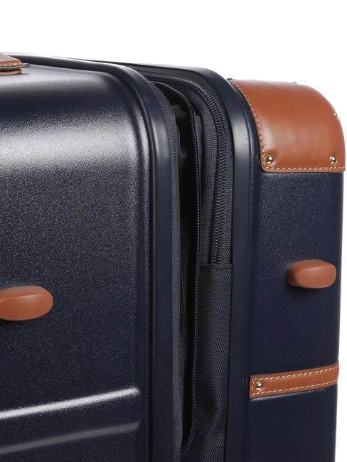 BELLAGIO Medium-large expandable trolley Blue / Leather - Rigid Trolley Cases