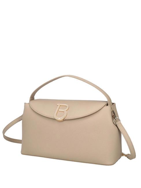 MEGEVE Large leather bag with shoulder strap BEIGE - Women’s Bags