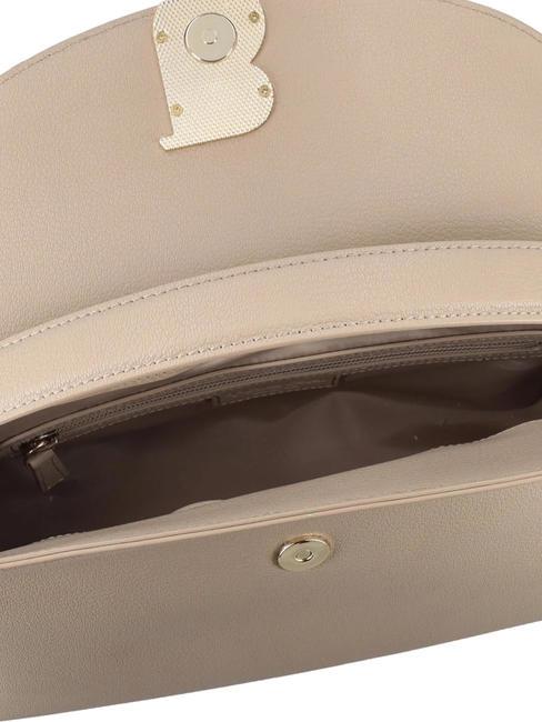 MEGEVE Large leather bag with shoulder strap BEIGE - Women’s Bags