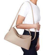 TOSCA BLU MEGEVE Large leather bag with shoulder strap BEIGE - Women’s Bags - 4