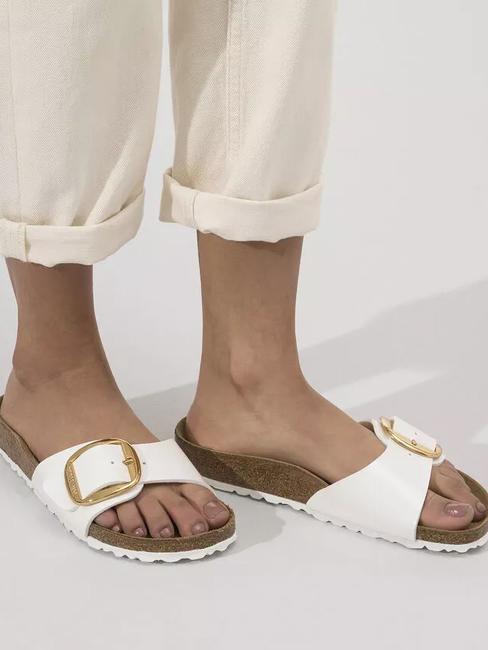 MADRID  Slippers patent white - Women’s shoes