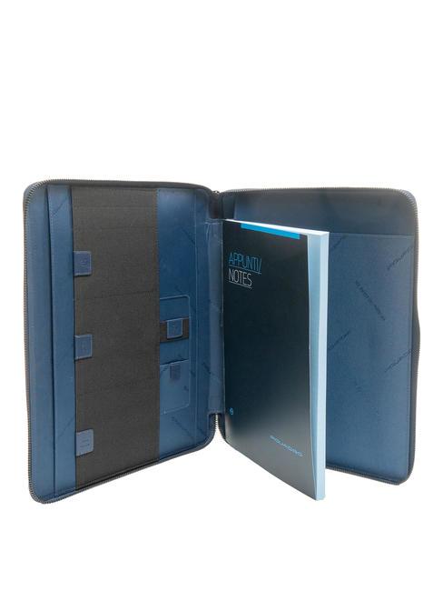 WALLABY Leather and fabric clipboard blue - Tablet holder& Organizer