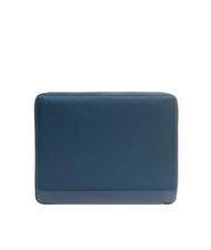 PIQUADRO WALLABY Leather and fabric clipboard blue - Tablet holder& Organizer - 3