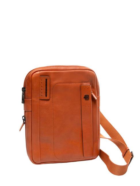 CAMPIONARIO - X18 Large leather bag orange2 - Over-the-shoulder Bags for Men