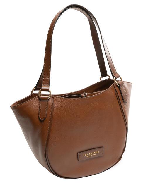 DOMITILLA  Shoulder shopper, in leather BROWN - Women’s Bags