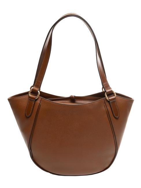 DOMITILLA  Shoulder shopper, in leather BROWN - Women’s Bags