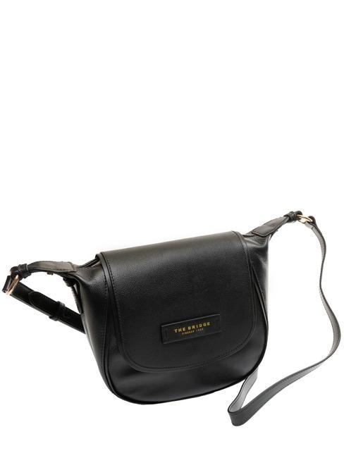 DOMITILLA Shoulder bag, leather Black Gold - Women’s Bags