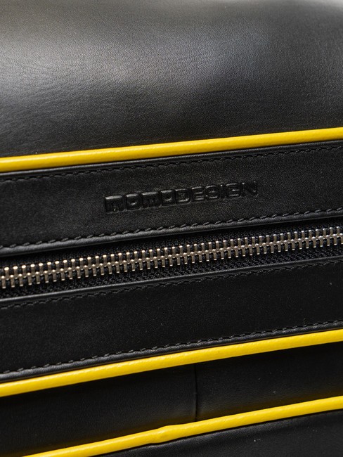 BICOLOR Leather backpack for 15.6" laptop black/yellow - Laptop backpacks