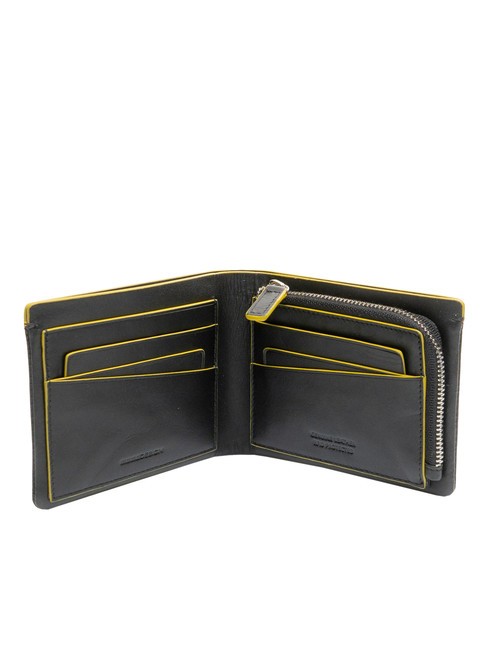 BICOLOR Leather Coin Purse Wallet black/yellow - Men&rsquo;s Wallets