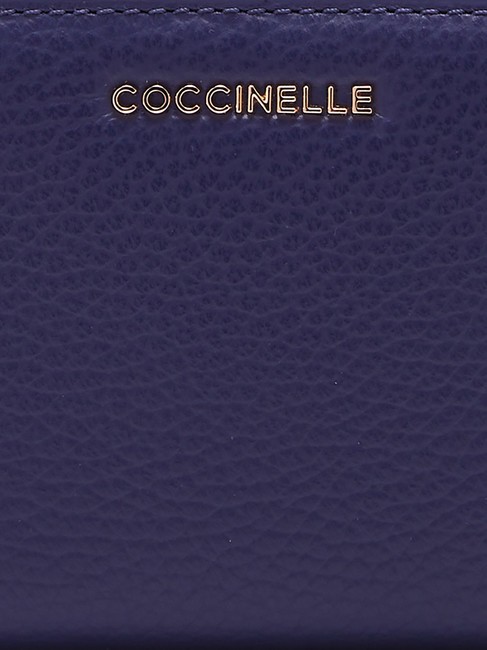 METALLIC SOFT Small wallet in textured leather royal blue - Women&rsquo;s Wallets