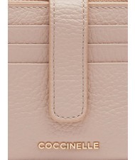 COCCINELLE METALLIC SOFT Mini leather wallet rosette - Women&rsquo;s Wallets - 3