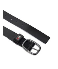 TOMMY HILFIGER TOMMY JEANS OVAL  Shortenable leather belt black - Belts - 2