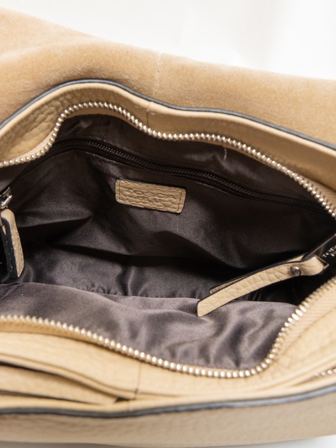 SIERRA Leather bag with shoulder strap BEIGE - Women’s Bags