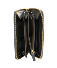 THE BRIDGE DOMITILLA Large zip around leather wallet Black Gold - Women’s Wallets - 2